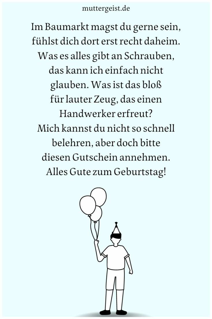 Geburtstagswünsche für Handwerker, die Hand und Fuß haben
