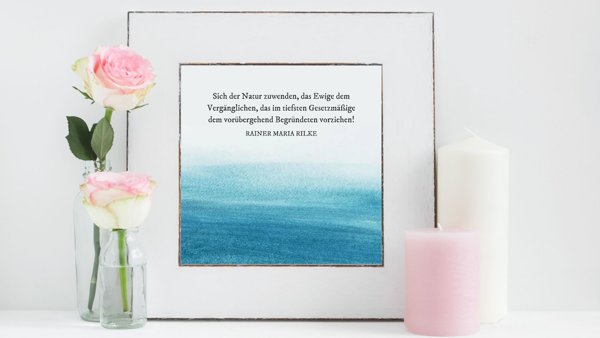 Schöner Spruch über das Meer in einem Vintage-Rahmen
