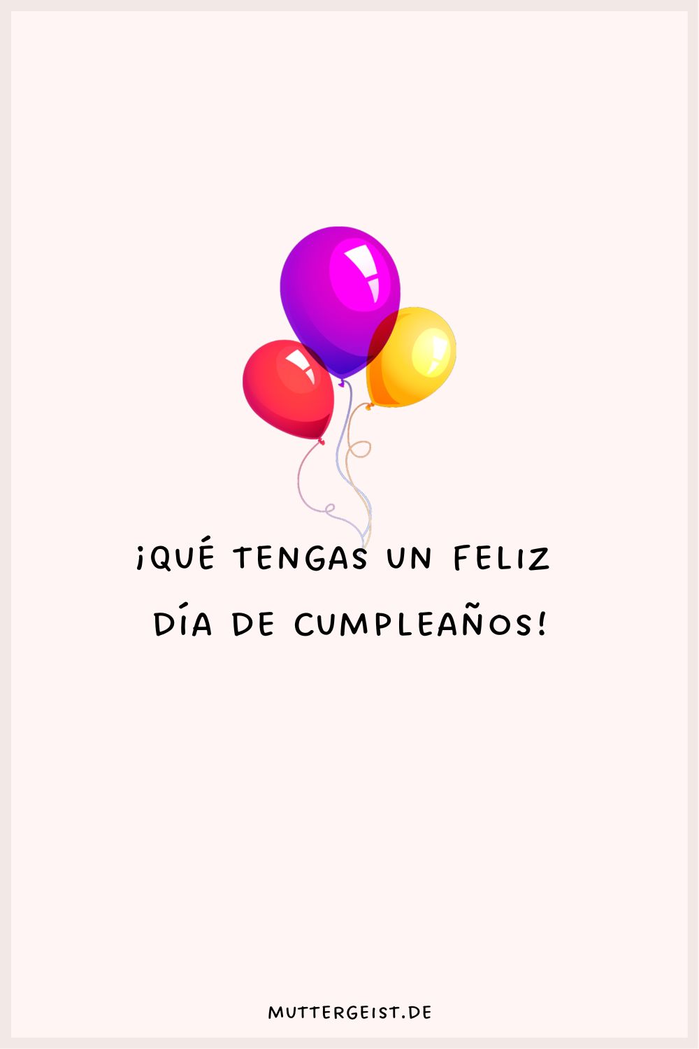 Geburtstagsgruß auf spanisch mit Luftballons illustriert