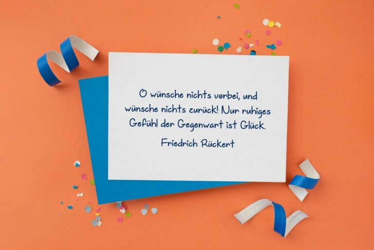 Spruch des Dichters und Denkers Friedrich Rückert auf einer Geburtstagskarte