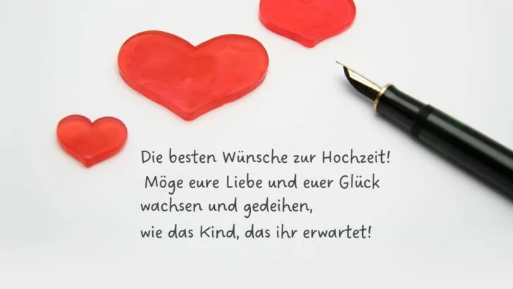 Glückwünsche zur Hochzeit zu dritt für die Ehe mit Kind