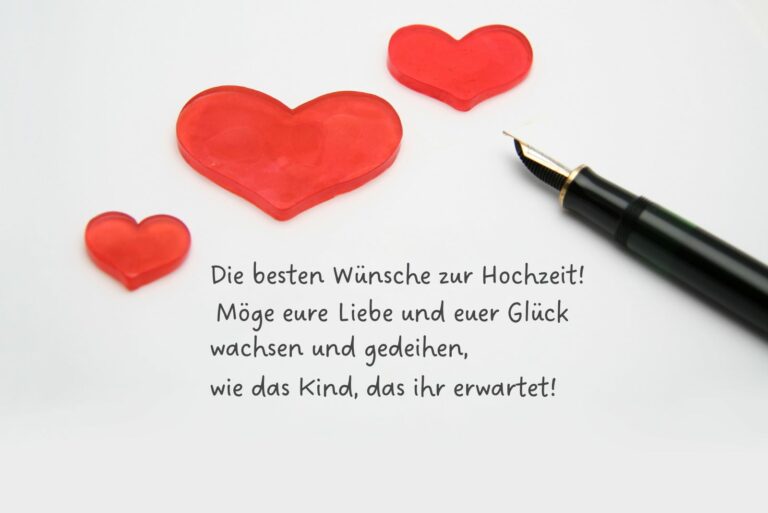 Hochzeitskarte mit drei Herzen zur Hochzeit mit Kind