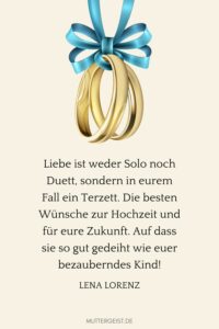 Glückwünsche zur Hochzeit zu dritt für die Ehe mit Kind