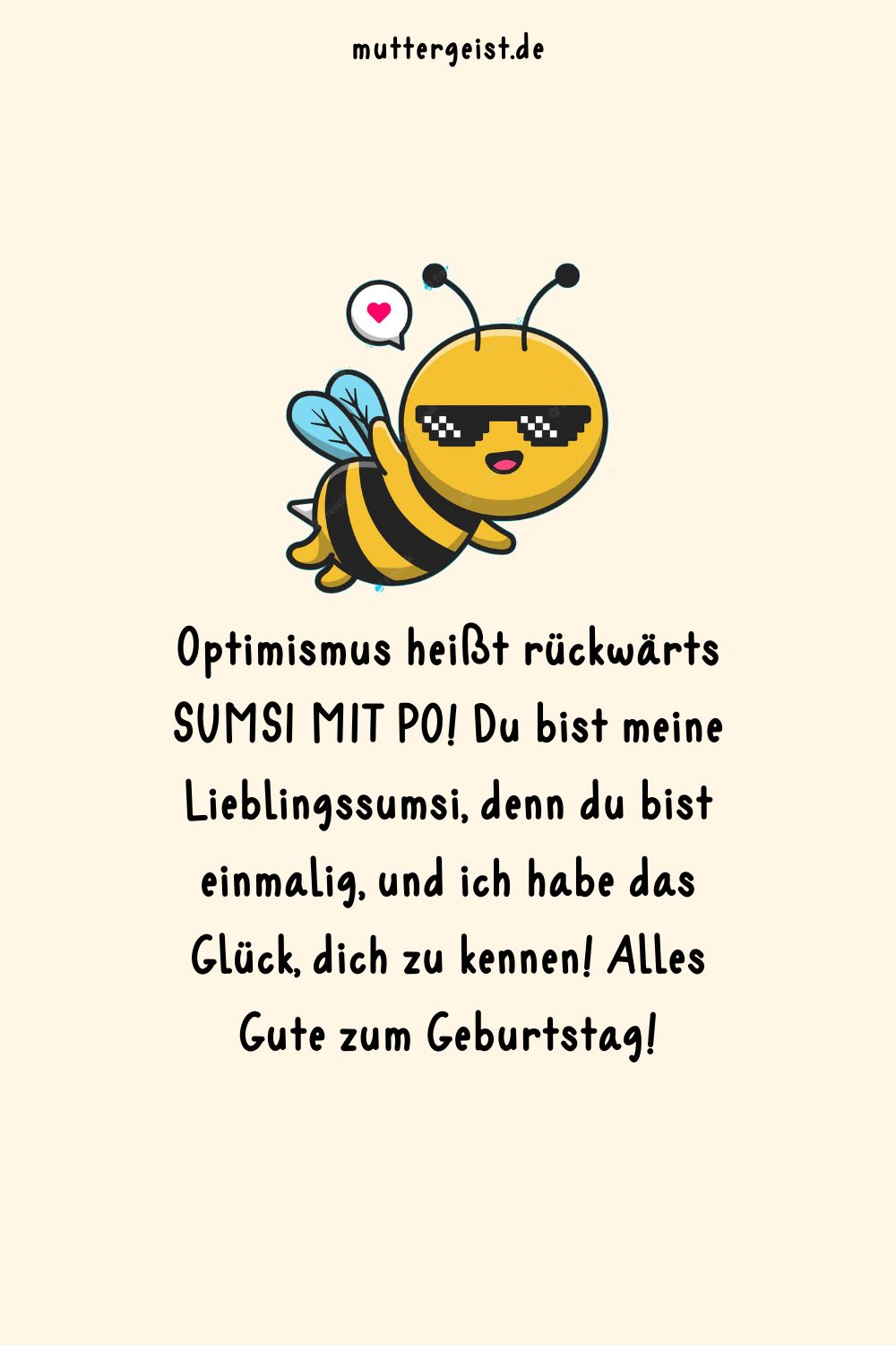 Geburtstagskarte mit Bienenmotiv