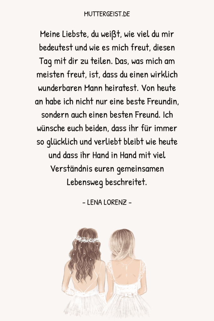 Text für die beste Freundin zur Hochzeit 70 süßeste Hochzeitswünsche