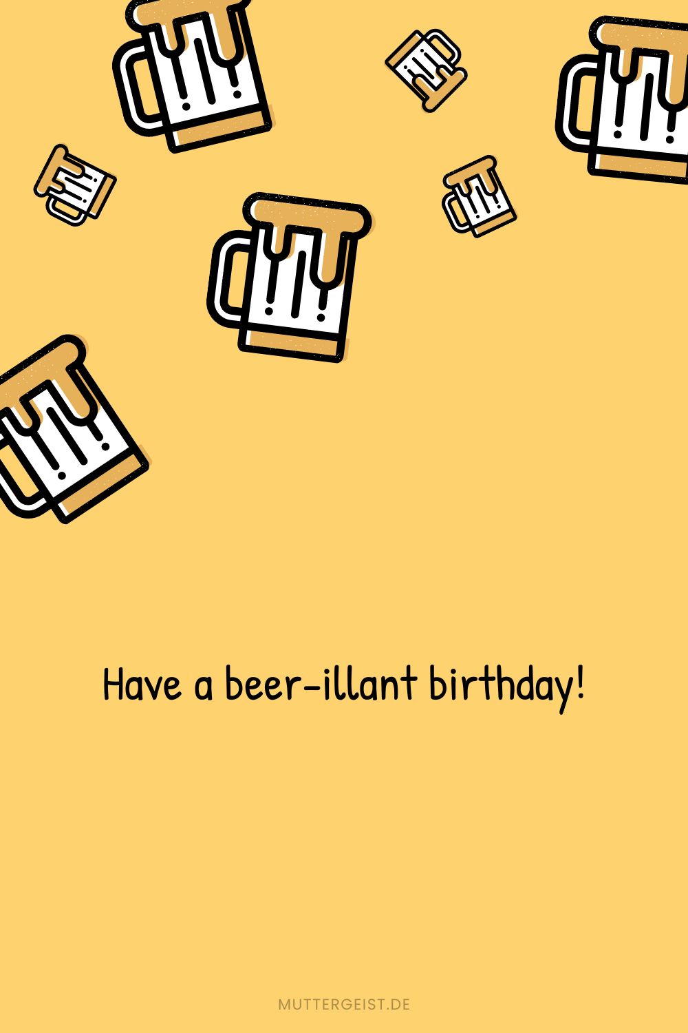 kurzer Text zum Geburtstag mit Biergläsern illustriert