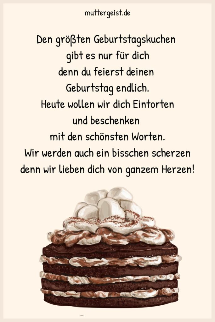 Geburtstagssprüche mit Torte für schmackhafte Wünsche