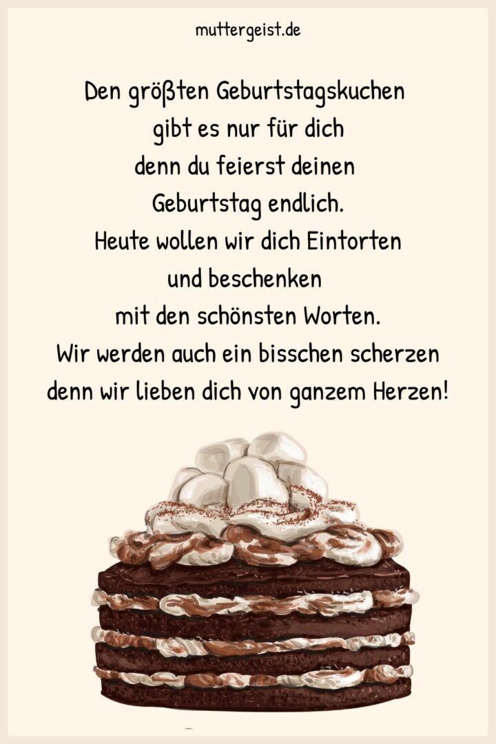 Geburtstagssprüche mit Torte für schmackhafte Wünsche