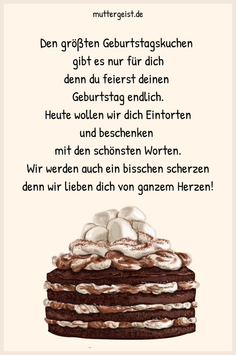 Geburtstagssprüche mit Torte für schmackhafte Wünsche
