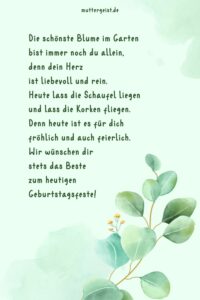 Geburtstagssprüche für GartenFreunde und HerzblutGärtner