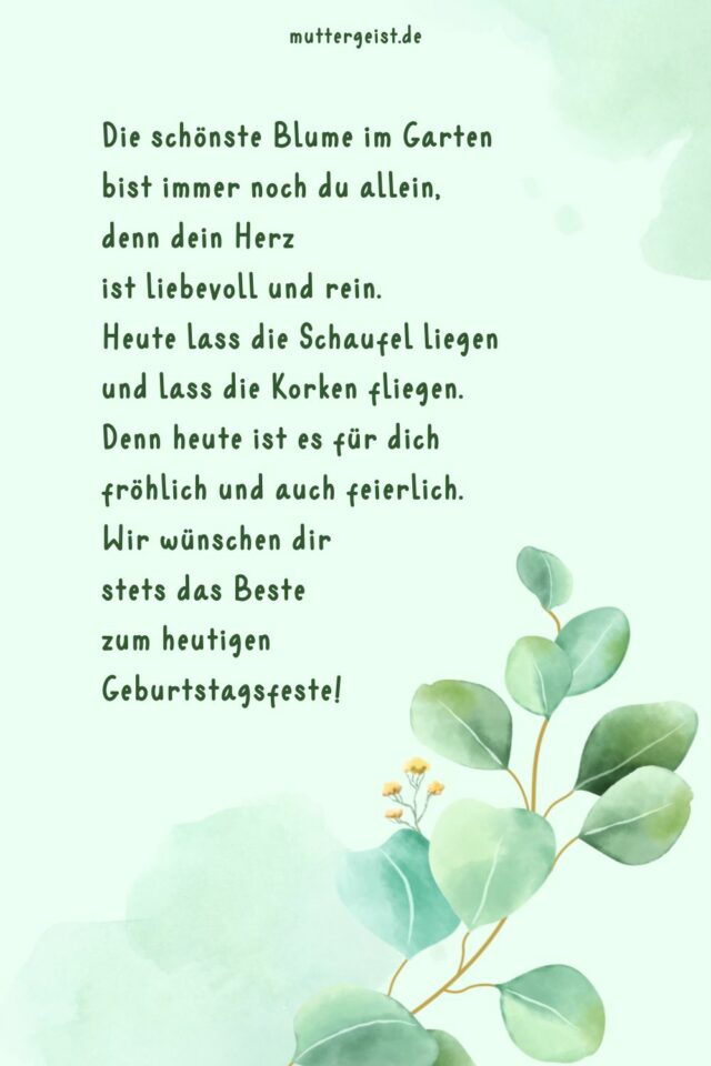 Geburtstagssprüche für GartenFreunde und HerzblutGärtner