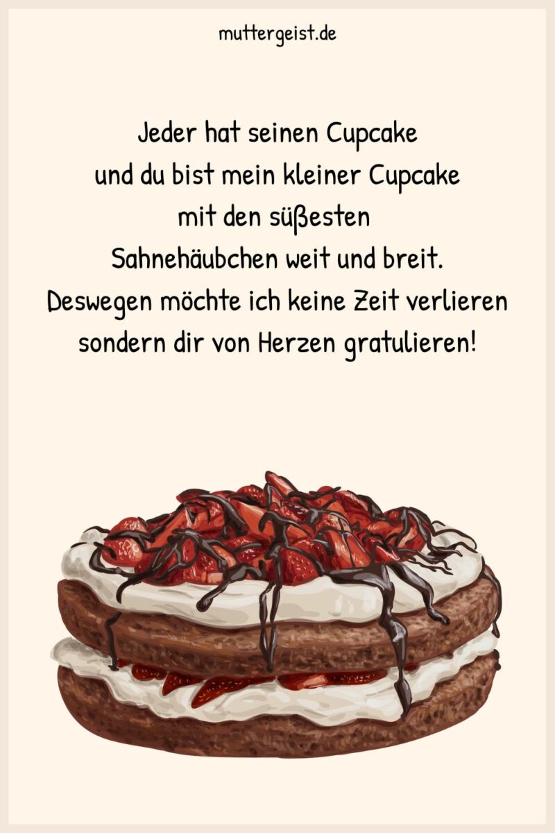 Geburtstagssprüche mit Torte für schmackhafte Wünsche