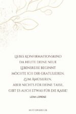 Cooler Spruch als Glückwünsche zur Konfirmation mit Geldgeschenk