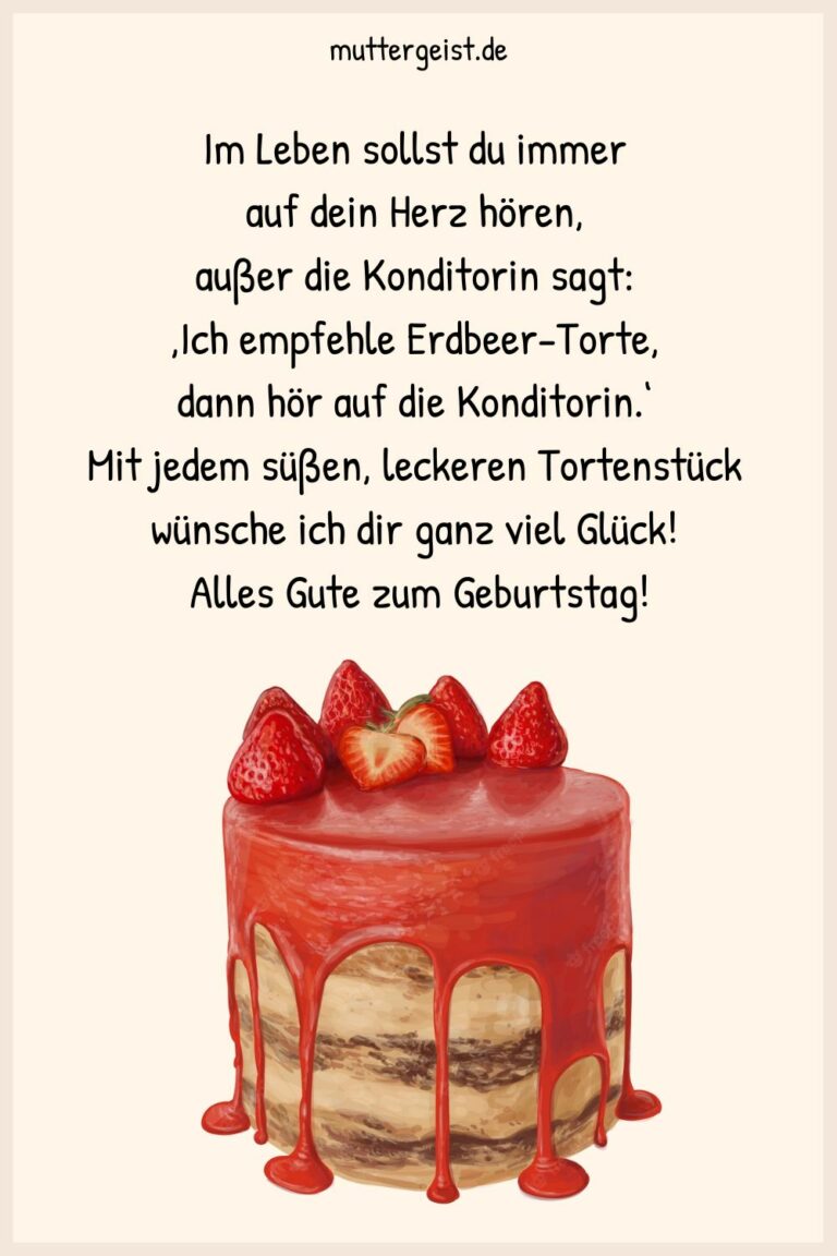 Geburtstagssprüche mit Torte für schmackhafte Wünsche