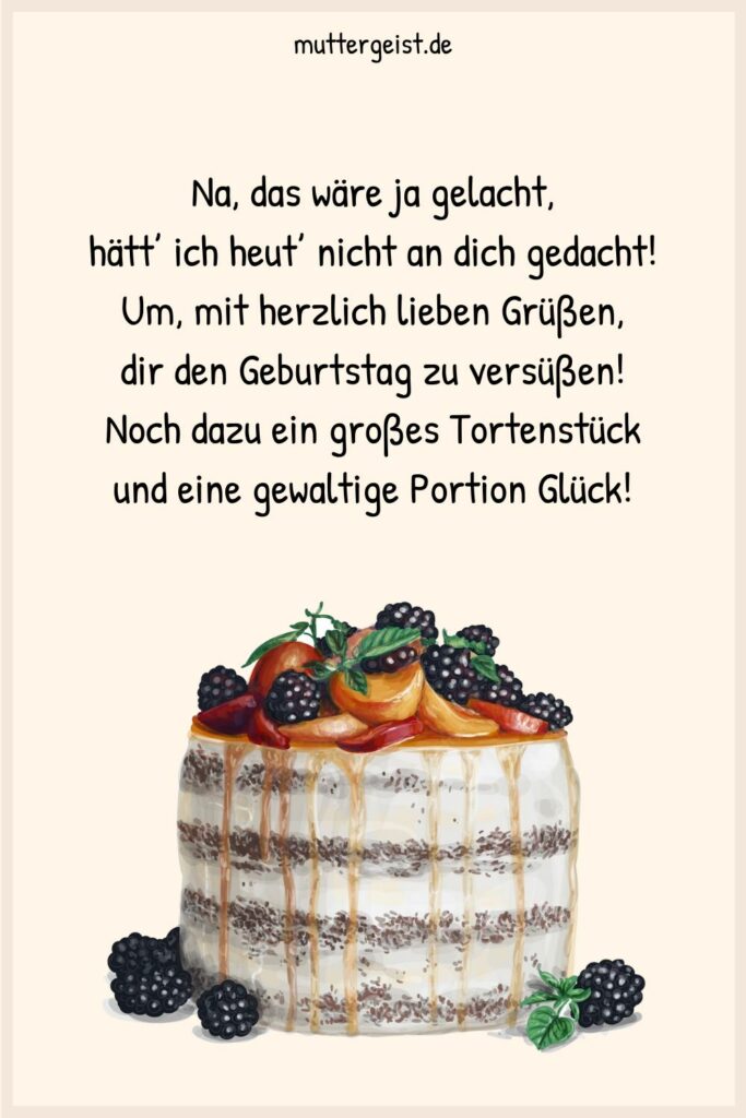 Geburtstagssprüche mit Torte für schmackhafte Wünsche