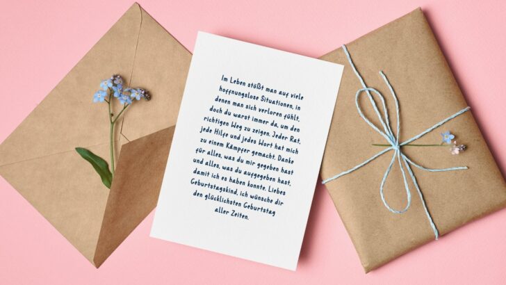 Persönliche Glückwünsche zum Geburtstag