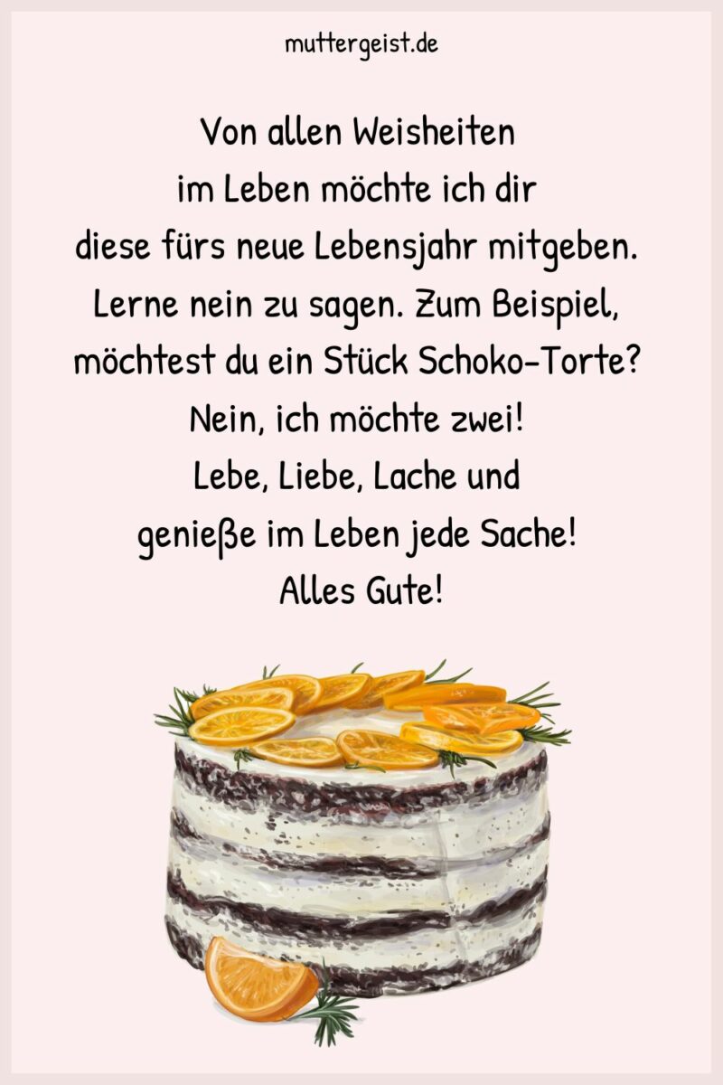 Geburtstagssprüche mit Torte für schmackhafte Wünsche