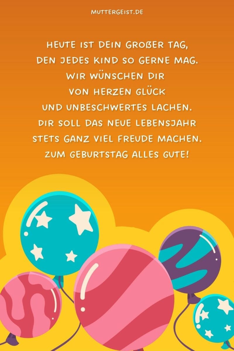 Herzvolle Geburtstagswünsche für Kinder zum Kindergeburtstag