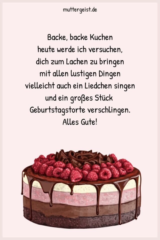 Geburtstagssprüche mit Torte für schmackhafte Wünsche