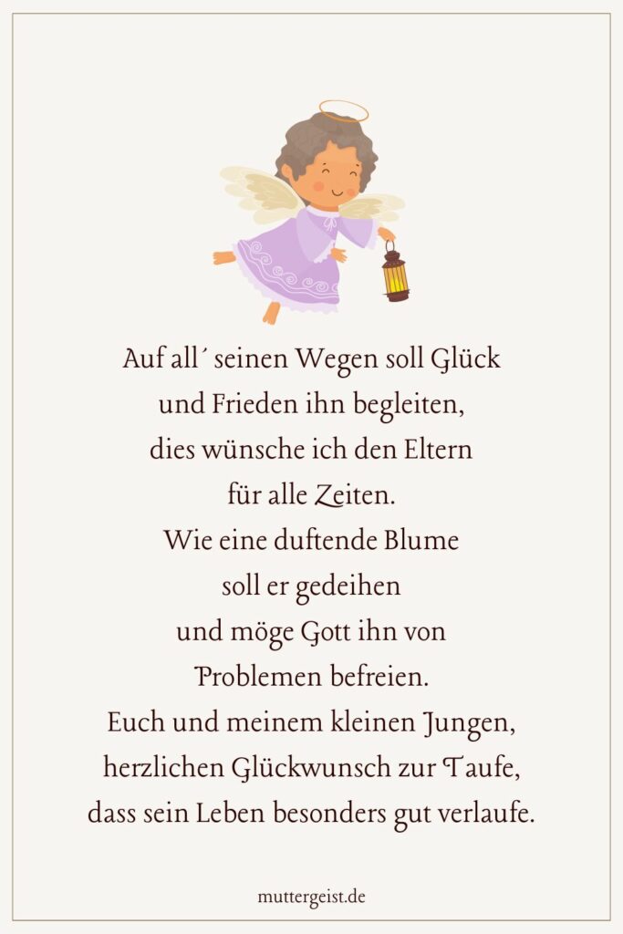 Bezaubernde Glückwünsche zur Taufe an die Eltern des Täuflings