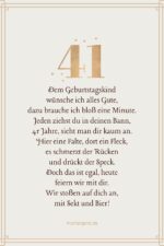 Geburtstagswünsche, um den 41. Geburtstag lustig zu feiern!