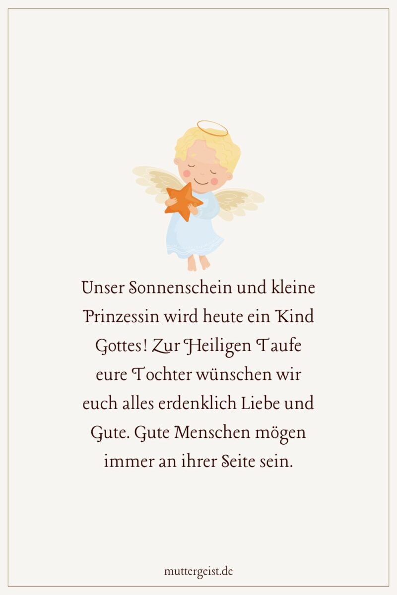 Bezaubernde Glückwünsche zur Taufe an die Eltern des Täuflings