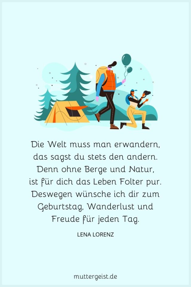 Lebhafte Geburtstagswünsche für WanderEnthusiasten