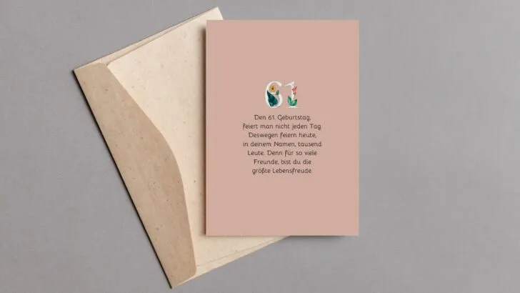 Herzliche Geburtstagswünsche zum 61. Geburtstag