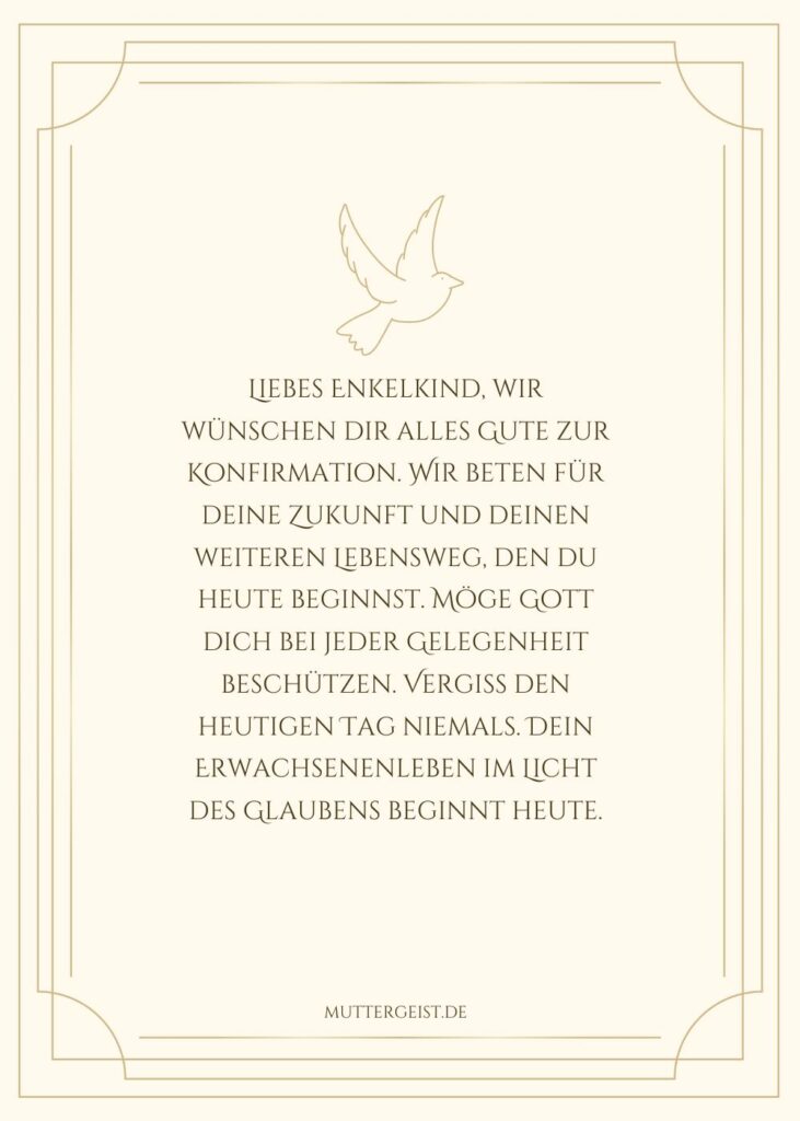 Herzliche Glückwünsche von den Großeltern zur Konfirmation