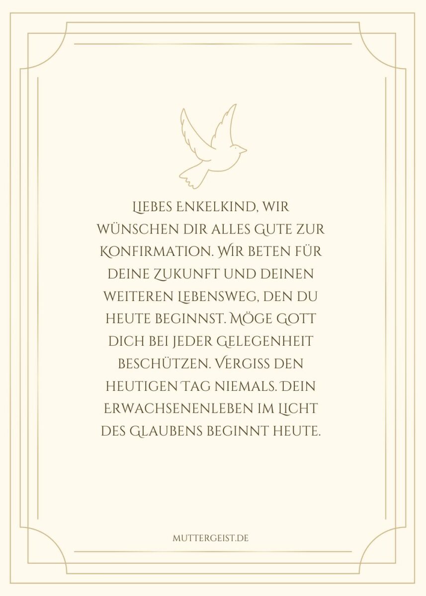 Herzliche Glückwünsche von den Großeltern zur Konfirmation