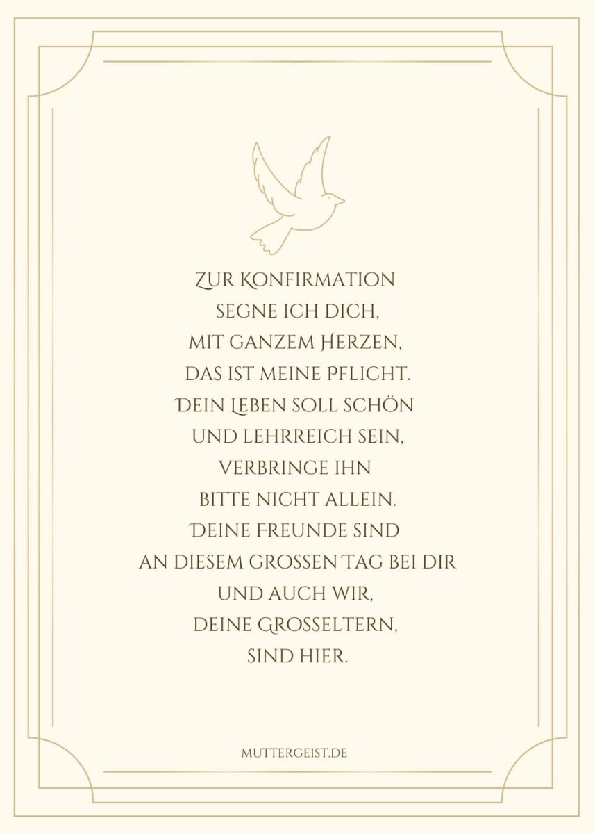 Herzliche Glückwünsche von den Großeltern zur Konfirmation