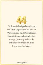 Rührende und festliche Sprüche zum 44. Geburtstag