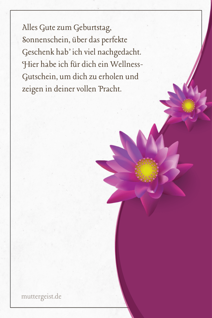 Schöne und lässige Geburtstagssprüche für ein WellnessGeschenk