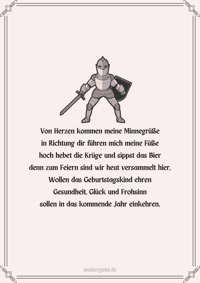 Mittelalterliche Geburtstagsgrüße für ein besonderes Fest