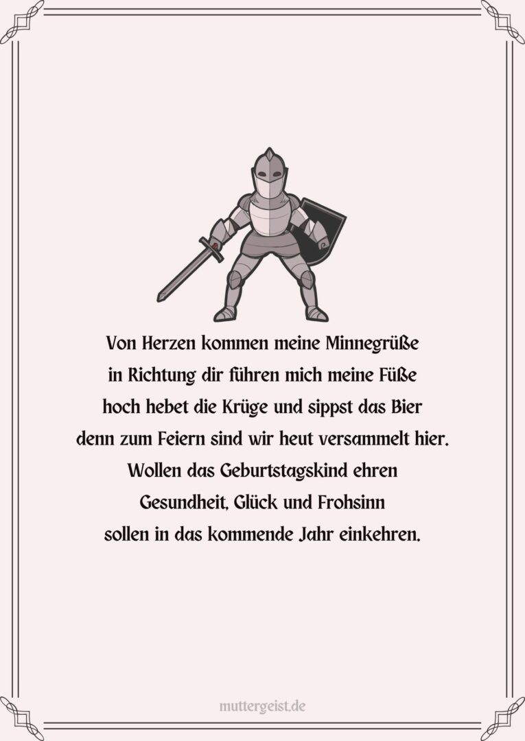 Mittelalterliche Geburtstagsgrüße für ein besonderes Fest