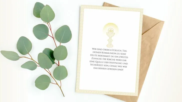 Kommunionskarten und schöne Glückwünsche zur Kommunion zum Ausdrucken