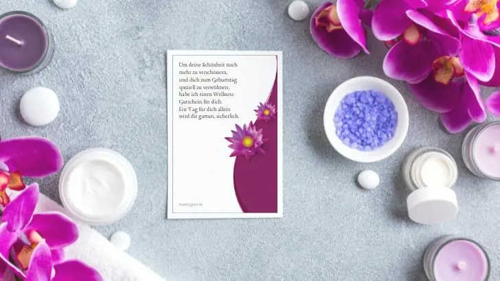 Schöne und lässige Geburtstagssprüche für ein Wellness-Geschenk