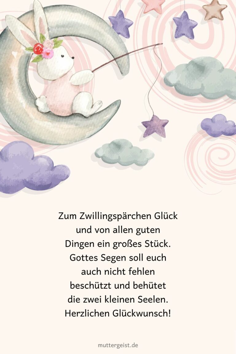 Gefühlvolle Glückwünsche zur Geburt von Zwillingen