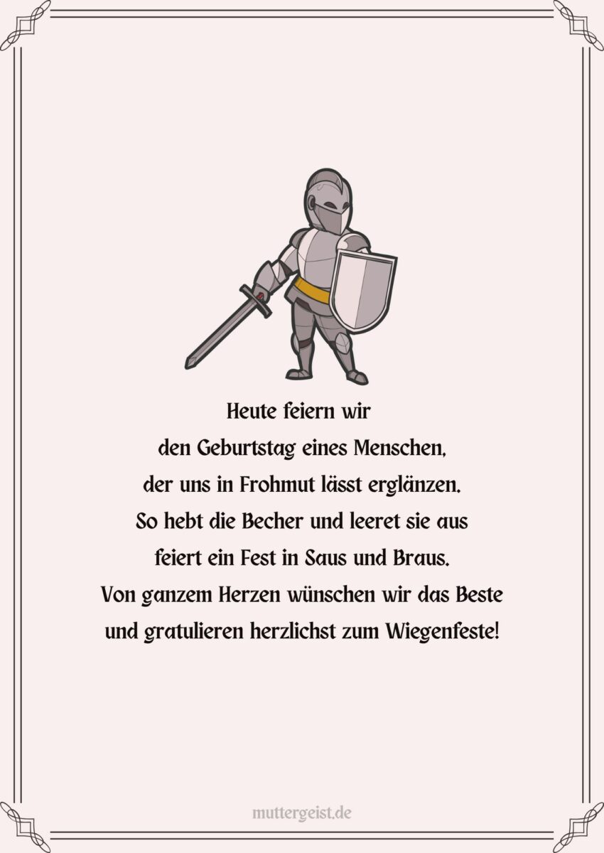 Mittelalterliche Geburtstagsgrüße für ein besonderes Fest