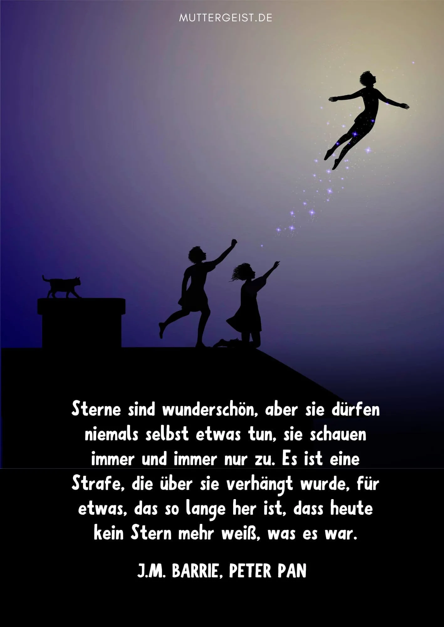 Zitat über die Sterne aus Peter Pan