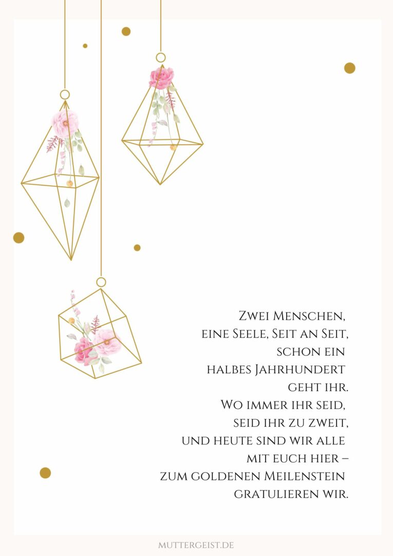 Gedichte Zur Goldenen Hochzeit Zum Vortragen Wundervolle Glückwünsche zur goldenen Hochzeit zum Ausdrucken