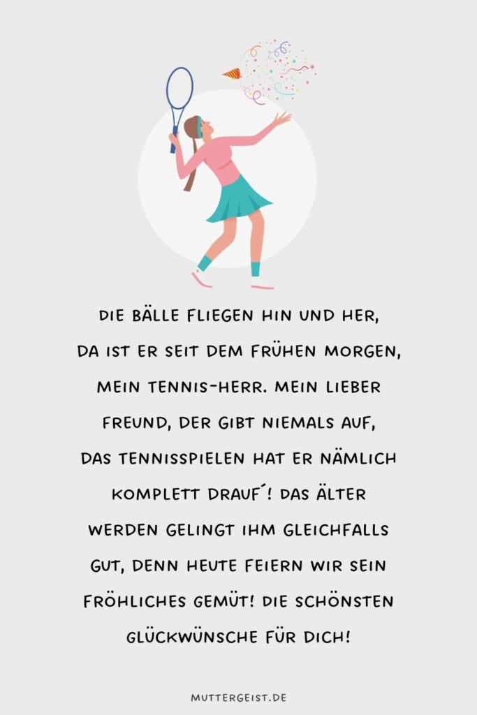 Wunderschöne Geburtstagswünsche für TennisLiebhaber
