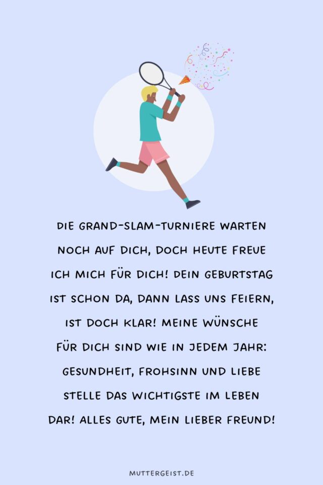 Wunderschöne Geburtstagswünsche für TennisLiebhaber