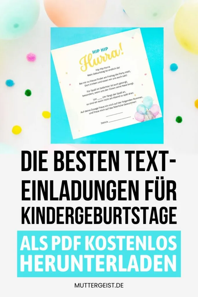 Die besten Text-Einladungen für Kindergeburtstage Pinterest