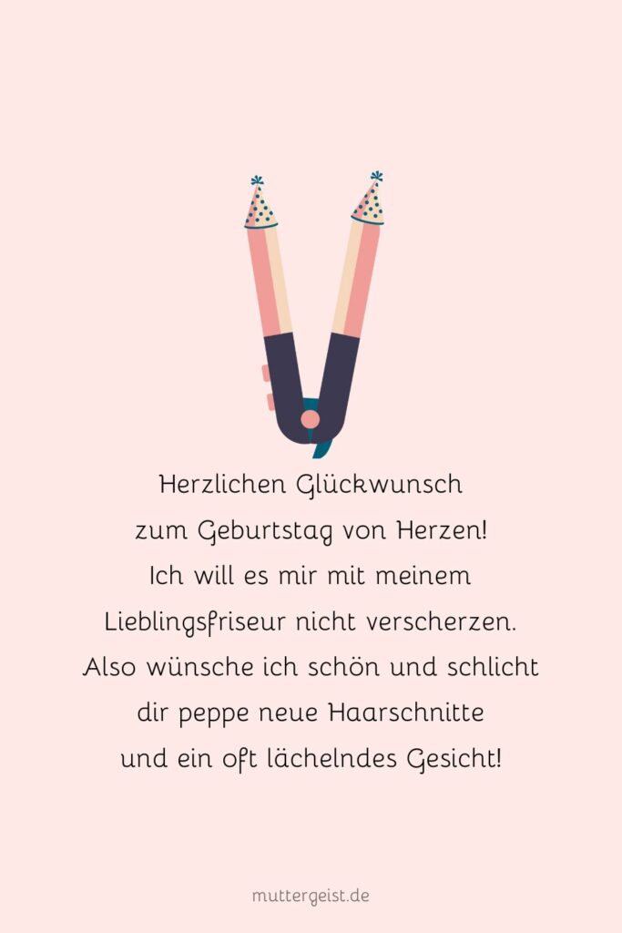 Glänzende Geburtstagswünsche für deinen Friseur und Friseurin