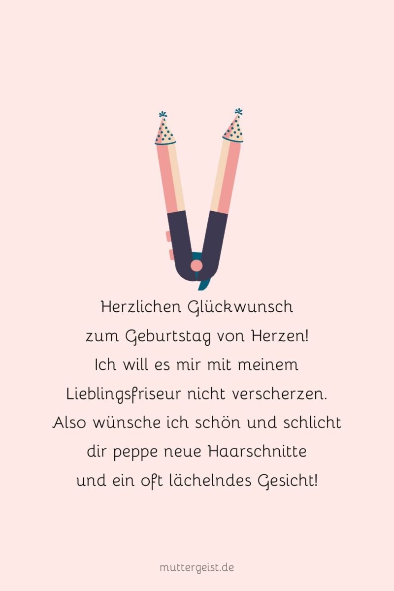 Glänzende Geburtstagswünsche für deinen Friseur und Friseurin
