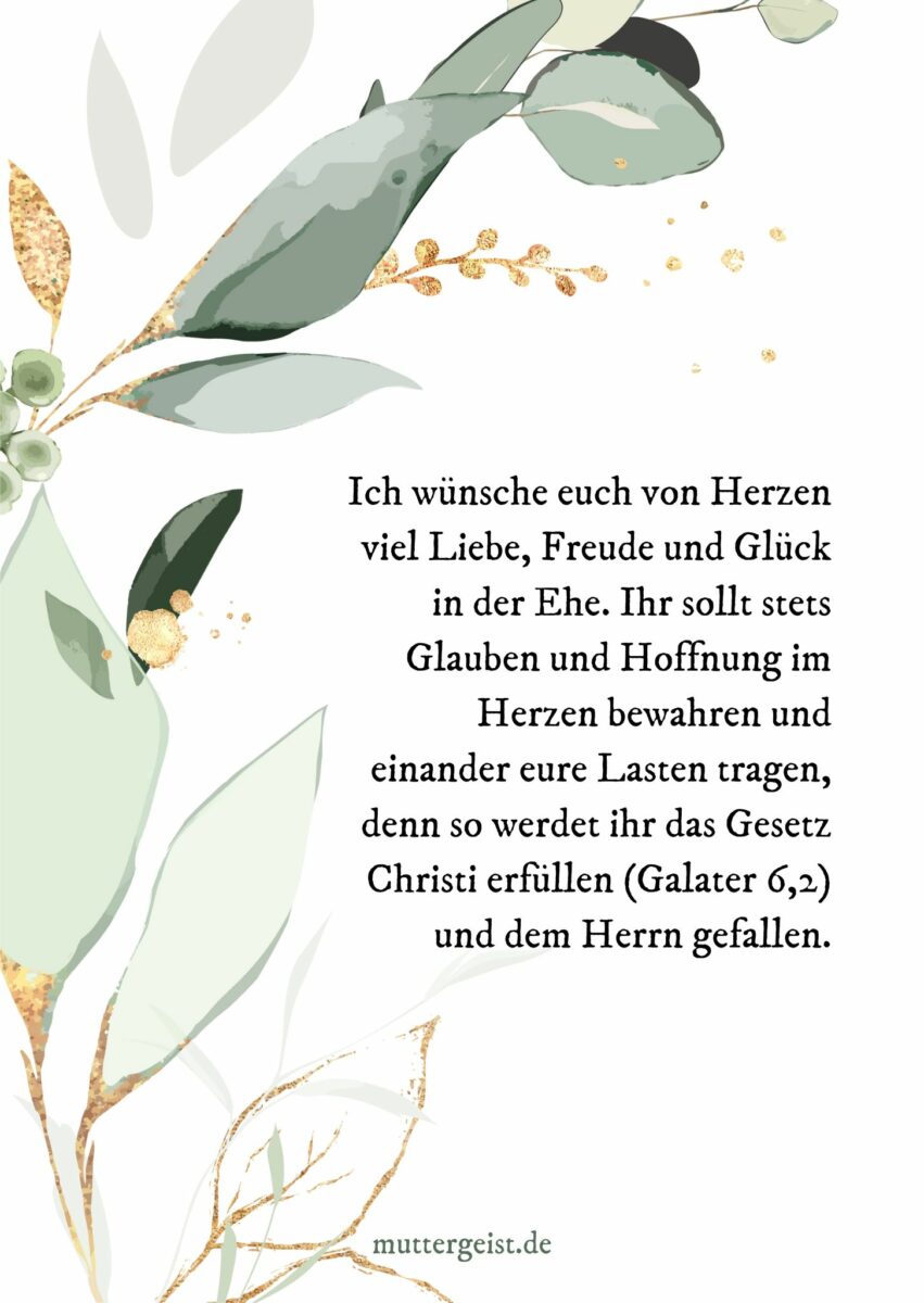 Christliche Hochzeitswünsche zum Anhimmeln