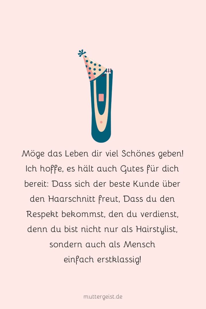 Glänzende Geburtstagswünsche für deinen Friseur und Friseurin