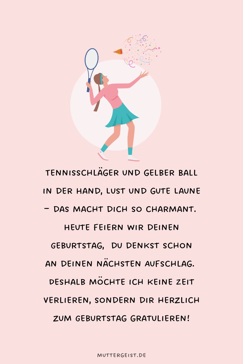 Tennisschläger und gelber Ball in der Hand, Lust und gute Laune – das macht dich so charmant
