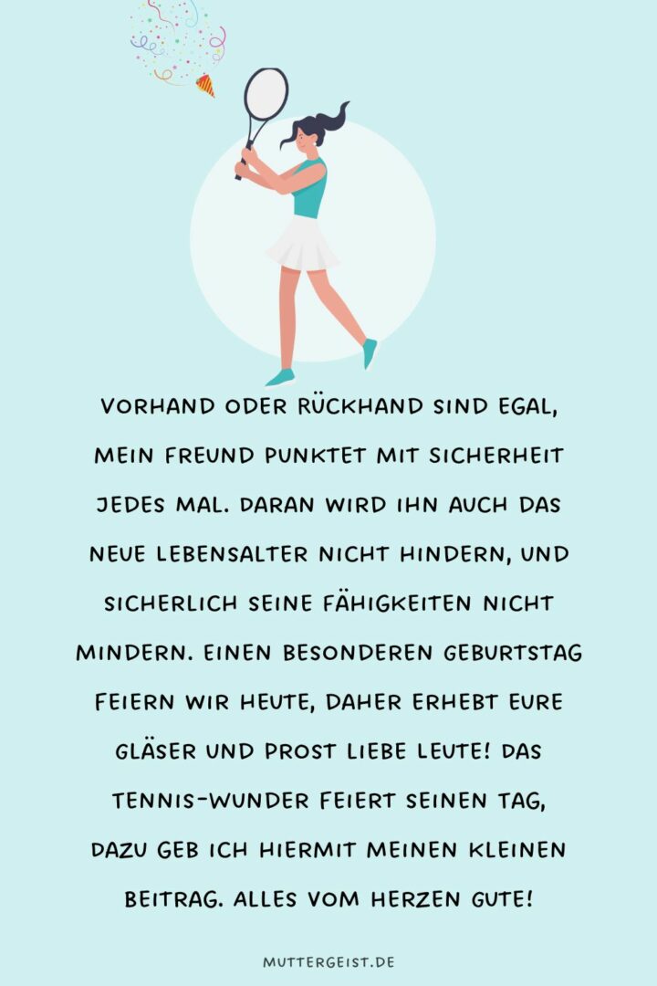 Wunderschöne Geburtstagswünsche für TennisLiebhaber